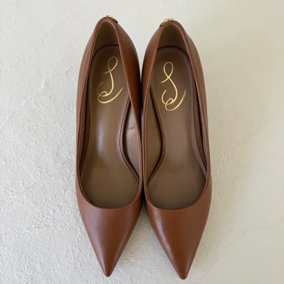 Sam Edelman Vienna Pointed Toe Heel – Saddle Leather – 8.5 Wide - Picture 2 of 9